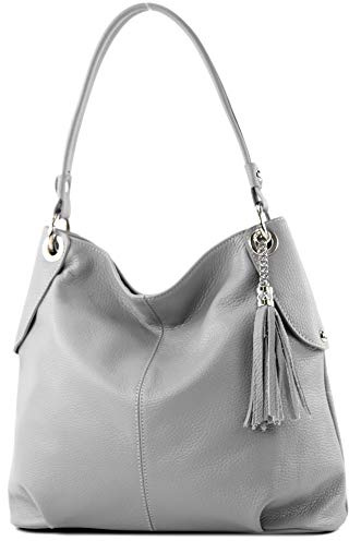 modamoda de T185 Damen Leder Schultertasche, handmade in Italy