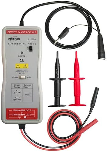 PINTECH Sonde différentielle haute tension, 50 MHz, 3 000 V, atténuation 1 000X/100X, précision ±1%, sonde d'oscilloscope avec interface BNC standard, N1030A