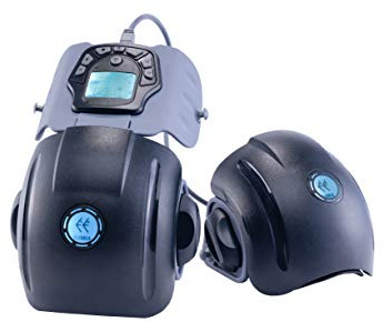 Eleeels R1 Kniegelenksmassagegerät, Vibrationsfrequenz 3000 U/min, Vibrationsmassage, Wärmetherapie, Temperaturregelung, EMS-Pads für Knie, Schultern und Ellbogen, Linderung von Schmerzen, schwarz
