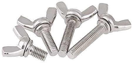 ANSIEDIO Vis à Oreilles M4 - Boulon à Oreilles Filetée en Acier Inoxydable Vis à Papillon Vis Aile,M4×35mm,5 pcs