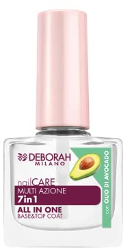 Deborah Milano 7-in-1 Nagellack für Base und Top Coat, mit Keratin und Avocadoöl, härtet, nährt und glättet, 8,5 ml