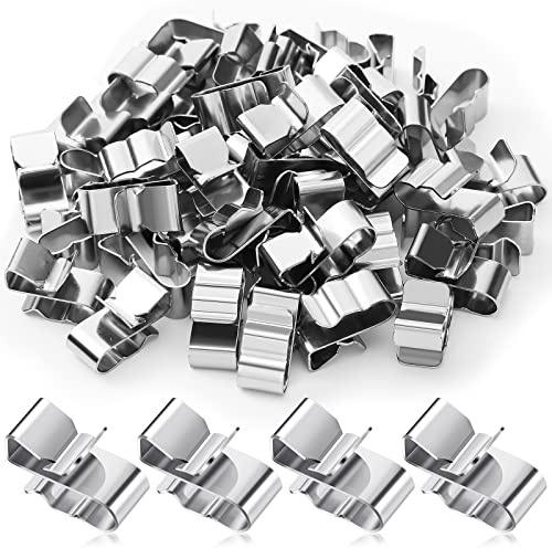 Lot de 50 clips métalliques pour cadre de remorque - 2,2 cm - Double fil en acier inoxydable - Pour câbles électriques, faisceau d'attelage, bateau, automobile