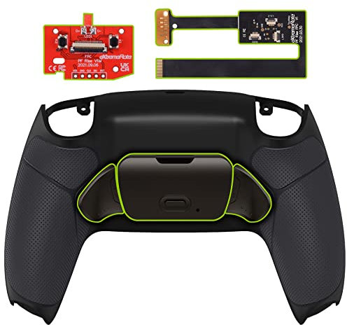 eXtremeRate Programmierbar RISE2.0 (RMB) Remap Kit für ps5 Controller BDM-010/020,Real Metal Button Remapper Board&Gummiert Grips Hülle Back Case&Paddles Tasten Set für ps5-Schwarz