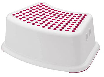 Sterun Plastic Child Step Stool with Anti-Slip Top, Non-Slip Toilet Step for Toddlers, Practical Toddler Step Stool (Pink)