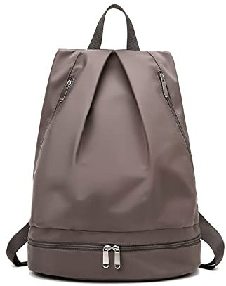 FANDARE Ultraleicht Fitnessstudio-Rucksack Handgepäck Sporttasche Übernachtung Reisetaschen Damen Herren Weekender Schwimmtasche Trainingstasche mit Nass Trockentrenntasche & Schuhfach Khaki