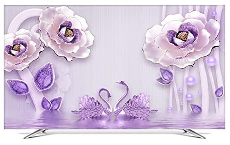Uvency 80In Hanging Desktop Curved Screen Universal Tv Cover Dust Cover Cloth Indoor Cover Type Tv Screen Protector Bedroom Living Room Decoration Television/Dsj1034/80In
