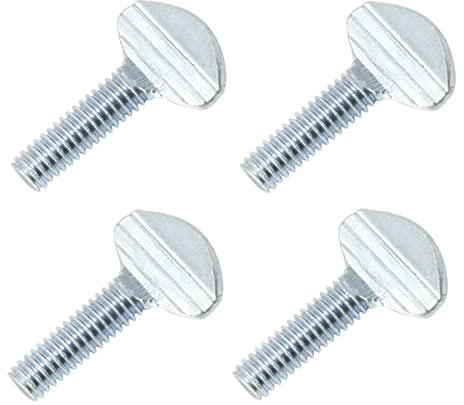 TERF® M10 x 30 mm Rändelschraube, Flügelschraube M10 (10 mm) x 30 mm, Stahl-Flachkopf, ohne Schulter, Rändelschrauben, 4 Stück