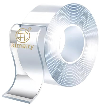 kimairy Doppelseitiges Klebeband, strapazierfähig, wiederverwendbar, starkes Wandband, Teppich, Klebepunkte, Klebeband, Montageband, Klettverschluss, robust, Aufhängestreifen, Poster, Teppichband