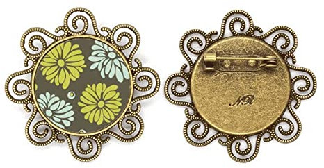 Fiore giallo crisantemo fiore fiore spilla pin gioielli per ragazze, Medio, Metallo
