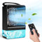 Fnwsja Mini Mobile Klimaanlage wasserkühlung Tragbarer Ventilator mit Fernbedienung 4000mAh Akku [4in1] Desktop Luftkühler Luftbefeuchter 3 Geschwindigkeit 2/4H Timer für home/Büro/Draussen/Camping