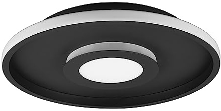 Trio Leuchten LED Deckenleuchte Ascari 680819332, Metall Schwarz matt, inkl. 28 Watt LED, Switch Dimmer
