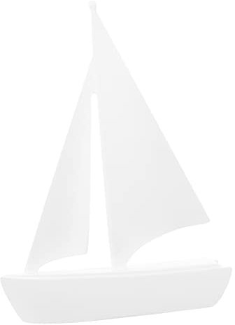 Warmhm Segelschiff Modell Segelboot Deko Harz Segelbootfigur Tischdeko Nautische Vintage Deko Ornament für Wohnzimmer Büro Eingangsbereich Weiß