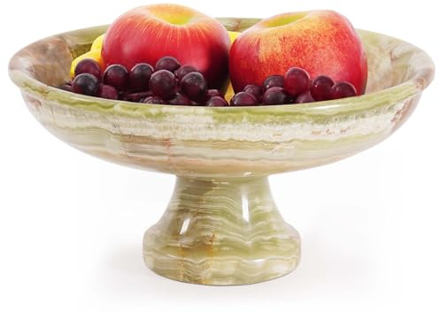 Radicaln Frutero de mármol de 25,4 cm, color verde, hecho a mano, para decoración de mesa de comedor, centro de mesa, plato ideal para caramelos, servir y cuenco decorativo, cuenco de frutas moderno