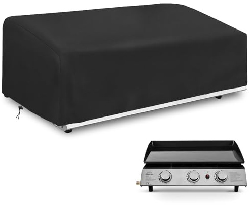 YBYHFAA Housse pour Plancha, 100% imperméable 600D Oxford Housse de Plancha, résistant aux déchirures Protection plancha, adapté pour Plancha/Gazinière/Barbecue, aux UV (60 * 60 * 25cm,Noir)