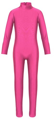 Mufeng Body de Una Pieza con Manga Larga para Niñas Maillot de Danza de Baile con Pantalones Mono de Color Sólido para Yoga Gimnasia