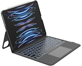 Belkin Everyday Coque Clavier iPad avec support, clavier Bluetooth rétroéclairé, gestes trackpad, support Apple Pencil, AZERTY, touches multimédia, pour iPad Air 11” M2/M3, 10.9”, Pro 11”