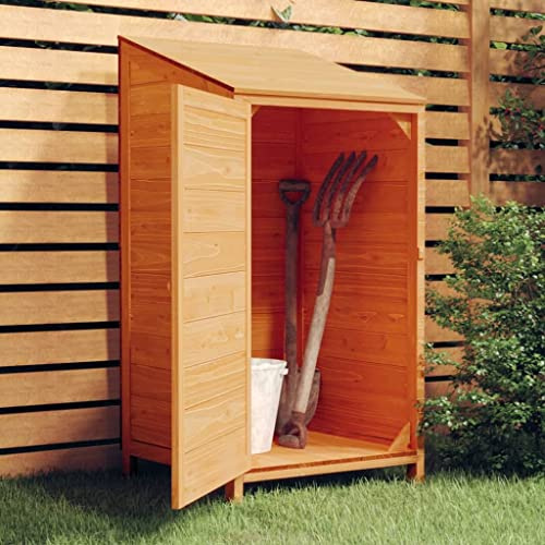 Caseta de jardín marrón 55x52x112 cm madera maciza abeto