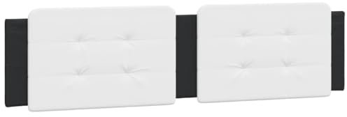 vidaXL Kissen für Kopfteil Zadar, Wandpolster Polsterpaneel Bettkopfteil, Rückenkissen Polsterkopfteil Wandkissen Schlafzimmer, Weiß Schwarz 200cm Kunstleder
