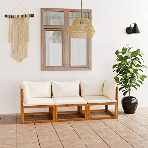 SECOLI Lounge Sofa Outdoor 3 Sitzer Balkonmöbel Kleiner Balkon Gartensofa Holz Gartenlounge Outdoor Klein Balkon Lounge Sofa Garten Gartenmöbel Set Loungemöbel Terrasse#5