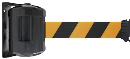 Avvolgicavo da parete esterno premium da fissare - cinghia 4 m nera/giallo