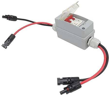 Sectionneur Photovoltaïque DC 500V 32A 2P avec Boîtier IP65 | Disconnecteur solaire pour câblage, boîtier de commutation étanche, compatible systèmes photovoltaïques connectés et camping
