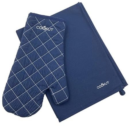 Cookut - ENSEMBLE GANT ET TORCHON BLEU MYRTILLE L'INCROYABLE COCOTTE - COOKUT