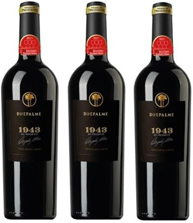 3x 0,75l - 2020er - Cantine Due Palme - 1943 del Presidente - Rosso - Salento I.G.P.- Apulien - Italien - Rotwein trocken