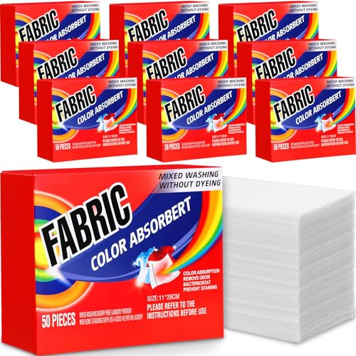 Lot de 500 feuilles absorbantes de couleur pour le linge, empêche les coulées ou les saignements, sans parfum, pour la maison et l'appartement