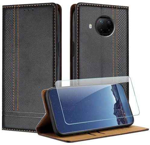 JayModCase Funda para Xiaomi Redmi Note 9 Pro 4GG/Note 9S 4G con Protector Pantalla, Flip PU Ranura Tarjeta Wallet Carcasa con Cierre magnético Soporte Plegable para Redmi Note 9 Pro MAX 4G - Negro