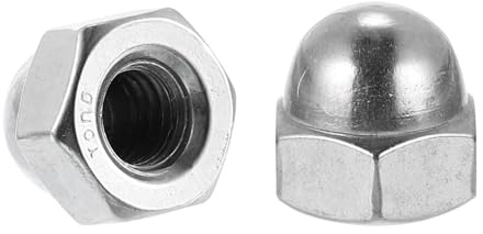 sourcing map 5/16-18 Acorn Cap Nuts, 10Pcs 316 Stainless Steel Dome Cap Head Acorn Nut Hardware Nuts for Bolt Cover, Silvery