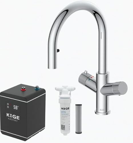 4-In-1 Chrome Pull Out Spout Boiling Water Kitchen Tap System Filter Kit