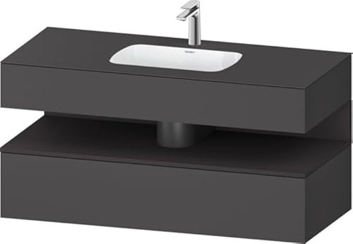 Duravit Qatego lavabo encastrado con base de lavabo consola, 1200x550x600mm, nicho grafito supermatt, QA4787080, Color: Grafito