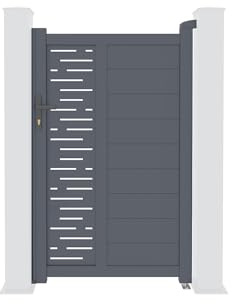 Casanoov Puerta peatonal exterior​ 1m ARLBERG Alt.160cm aluminio gris