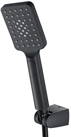 GSZCCZS Alcachofa de Ducha Negra, Ducha de Mano ABS de 3 Funciones con Ahorro de Agua, alcachofa de Ducha de Alta presión con Manguera de Ducha, Soporte Ajustable, Juego de alcachofa de Ducha de Mano
