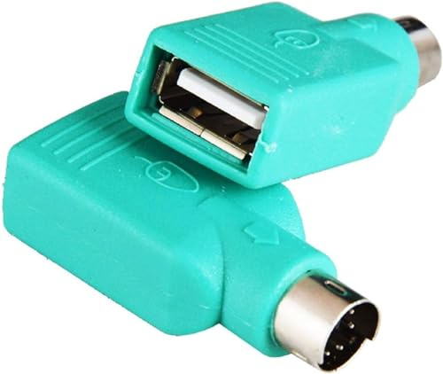 AYMBH Adaptateur PS/2 vers USB pour clavier et souris | Convertisseur USB femelle vers PS/2 mâle | Connectivité transparente pour les anciens appareils | Plug & Play | Compact et durable | Compatible