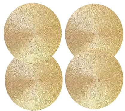 CONCORD HOME & INTERIOR 4 x Platzsets Gold | Tischsets Untersetzer Platzdeckchen Tischset | 38 cm