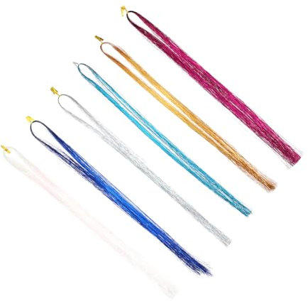 MUSISALY 12 Stück Haar-lametta Für Mädchen Bunte Haar-lametta-strähnen Geflochtene Haar-accessoires