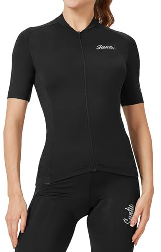 Santic Maglia da Ciclismo da Donna Maglia da Ciclismo Estiva a Maniche Corte Giacca da Bicicletta Camicia da Ciclismo Traspirante Quick Dry Tops da Ciclismo Riflettente UPF50+