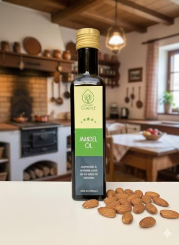 Odenwälder Lebensmittel Premium Mandel-Öl, aus besten Mandeln, mild-nussig, Ideal zum Anbraten, für Dressings & kreative Gerichte – Made in Germany (100 ml)