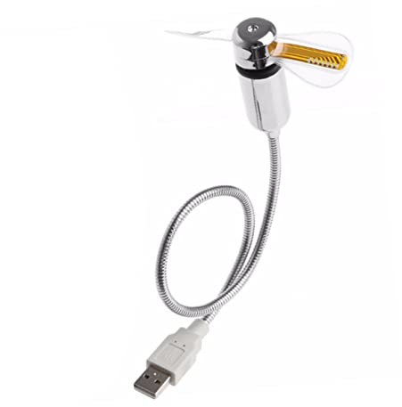 FONDOTIN Ventilateur de Bureau USB Silencieux, Ventilateur D’ordinateur Mini, Tuyau Flexible en Métal, Design Portable, pour Maison et Bureau