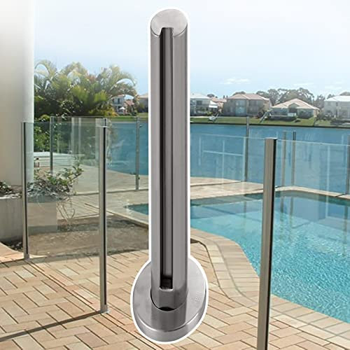Geländerpfosten aus Glas, silberfarben, für Pool-Zaun/Deck-Trennwand, winddicht und feuchtigkeitsbeständig