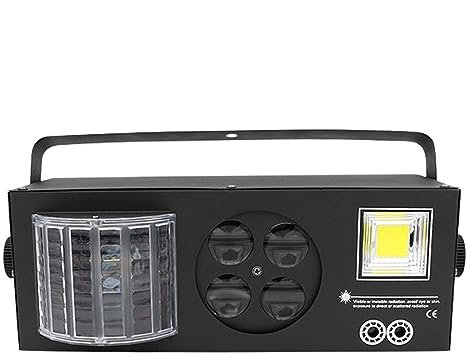 Luci Discoteca, 4in1 LED Disco Stage Lights Strobe Fancy Lighting Effect Beam Projector Derby Auto Sound Control Club DJ Party Ball per Famiglia, Feste, Club, Matrimoni
