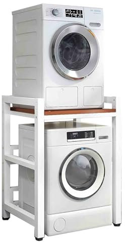 CHENLIU Dryer Stand Floor Standing 2 Tier Washer Dryer Stacking Rack, Height Adjustable, Washer Storage Rack Unit For Front Load Washers and Tumble Dryers, 350kg Capacity
