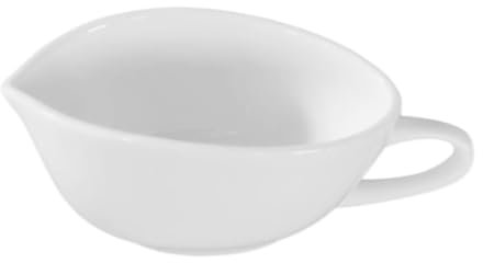 Elegante salsera de porcelana blanca perfecta para salsas, aderezos y condimentos. Vajilla clásica para cenar, entretenimiento y ocasiones especiales