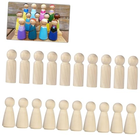 Gadpiparty 20stücke Diy Holzpuppen Zum Bemalen Und Basteln Junge Mädchen Kunstspielzeug Holzfiguren Für Jungen Und Mädchen Umweltfreundliches Holzhandwerk Kreative Dekoration Und Malspielzeug