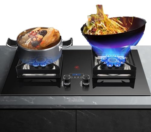 Gaziniere Gaz Portable - Cuisinière À Gaz Domestique À Taille De Flamme Réglable, Intégrée En Verre Trempé(LPG)