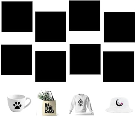 VOHESEA Schwarz Infusible Transfer Ink Sheets 8 Stück/Set, Einfarbig Infusible Ink Folie Unschmelzbare Transfer-Tintenblätter 30.5x30.5cm Sublimationspapier Transferfolien für Mug, Tasse, T-Shirt