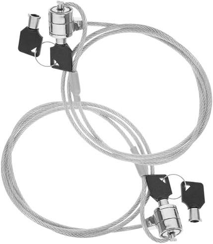 BUGUUYO 2 Sätze Laptop Kabelschloss mit Schlüssel Flexible Diebstahlsicherung Drehbar für Notebooks Computer Dockingstationen Kompatibel Robustes Sicherheitskabel