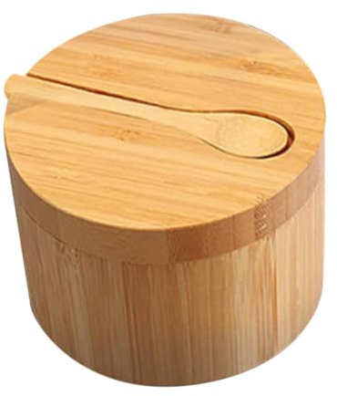 Toyvian Salero Cocina Caja Condimentos Redonda con Tapa Magnética Giratoria Contenedor para Sal Pimienta y Especias Almacenamiento Práctico para Hogar y Restaurante