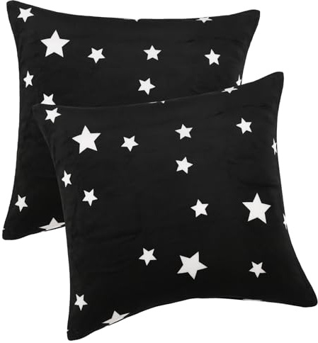 BaSaTex Winter Plüsch Kissenbezug, 2er Pack, 80x80 cm, Schwarz | Kuschelig Weich, Öko_Tex, Nicky Cashmere-Touch, Reißverschluss